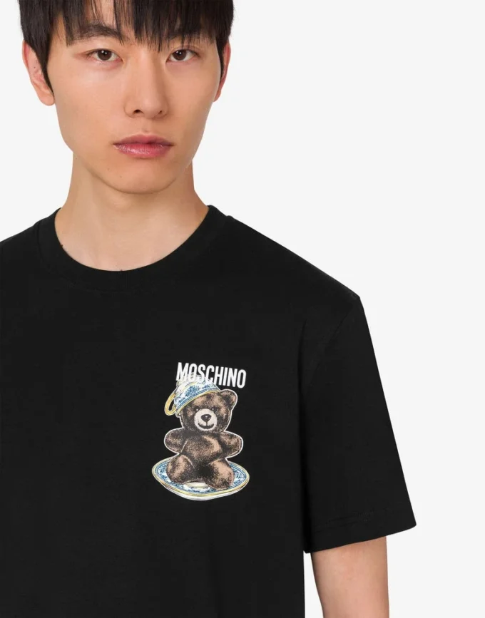 Polo in jersey di cotone biologico Moschino Teddy Bear