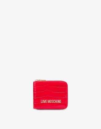 Portafoglio piccolo con zip Croco
