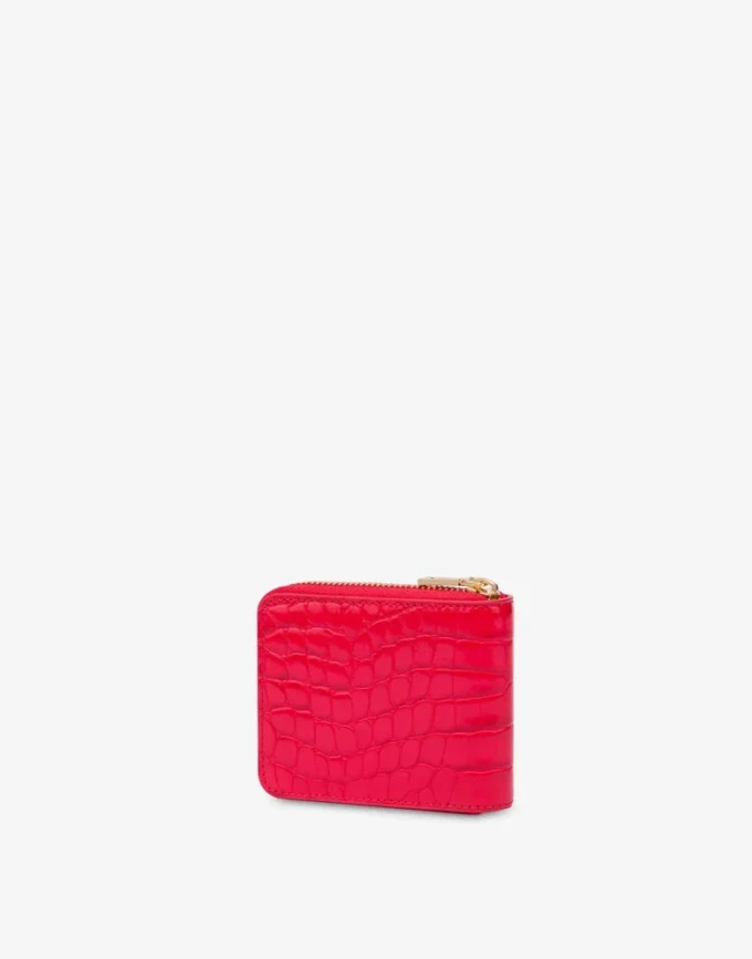 Portafoglio piccolo con zip Croco Portafoglio piccolo con zip Croco