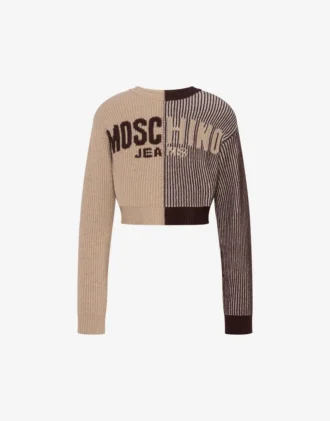 Pullover corto in misto lana intarsio
