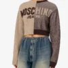 Pullover corto in misto lana intarsio