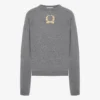 Pullover in lana e cashmere Ricamo con corona di alloro Pullover in lana e cashmere Ricamo con corona di alloro