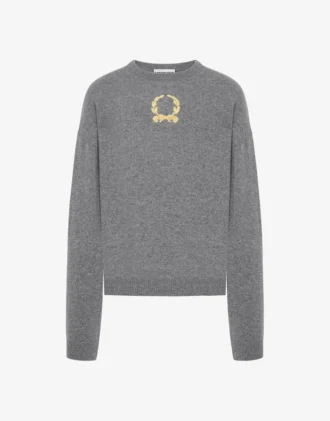 Pullover in lana e cashmere Ricamo con corona di alloro