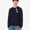 Pullover in lana merino extrafine con intarsio