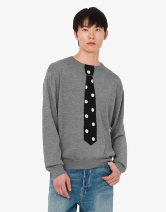 Pullover in lana merino extrafine con intarsio