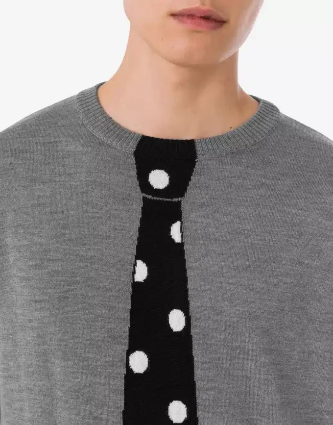 Pullover in lana merino extrafine con intarsio