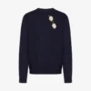 Pullover in lana merino extrafine con intarsio