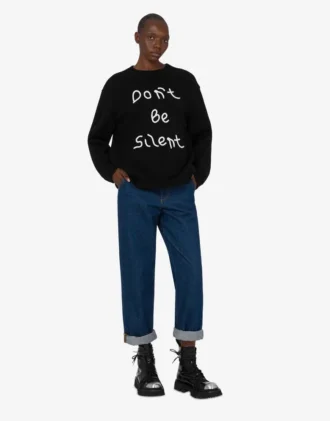 Pullover in lana merino ricamato