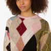 Pullover in mohair con intarsi in garza Pullover in mohair con intarsi in garza