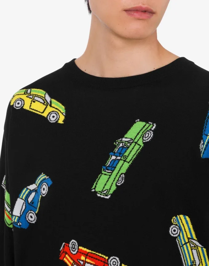 Pullover in puro cotone intarsiato