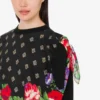 Pullover stampato in misto cotone puro e seta