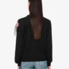 Pullover stampato in misto cotone puro e seta