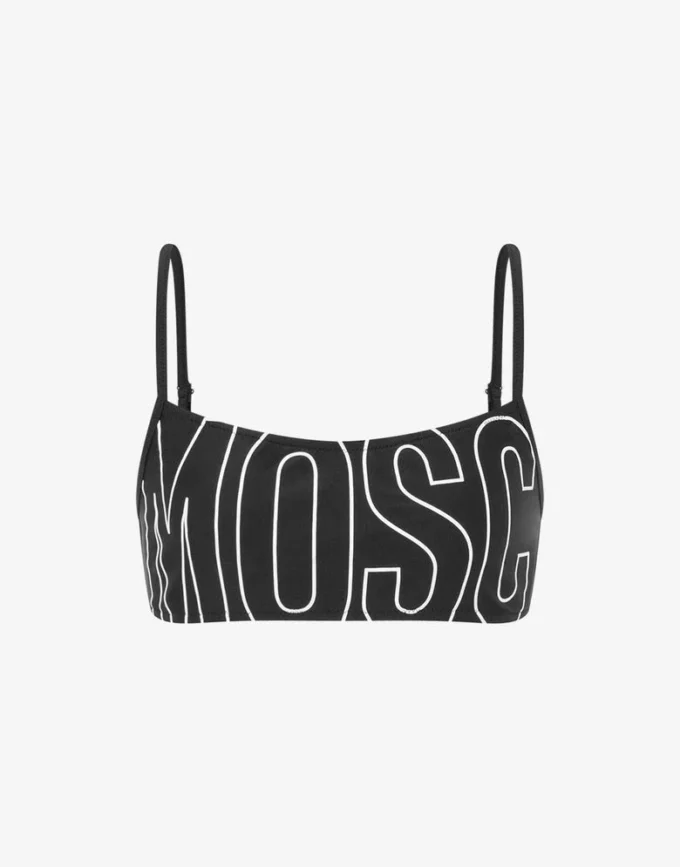 Reggiseno a fascia con logo in gomma