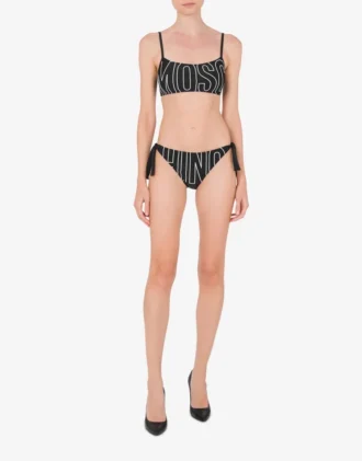 Reggiseno a fascia con logo in gomma