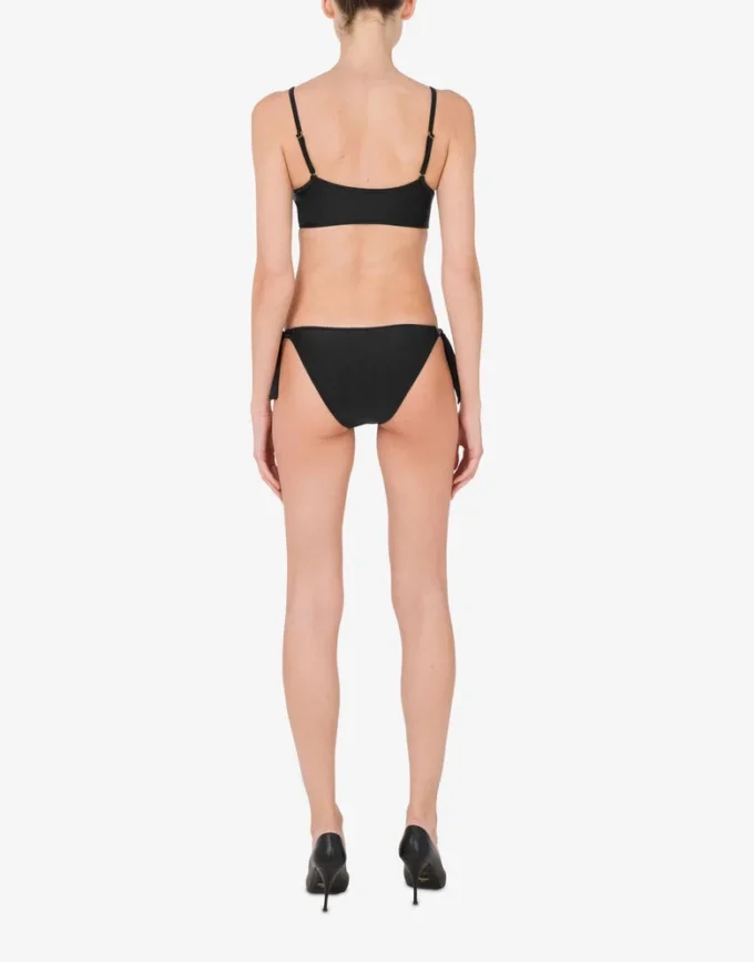 Reggiseno a fascia con logo in gomma