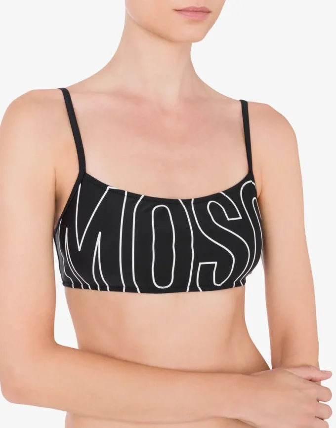 Reggiseno a fascia con logo in gomma