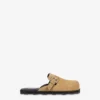 Sabot in pelle scamosciata con cinturino