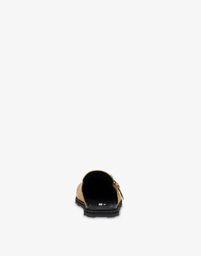 Sabot in pelle scamosciata con cinturino