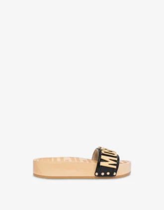 Sandali in pelle di vitello e legno