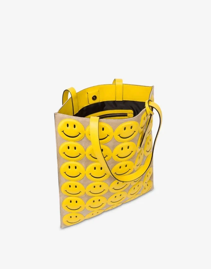 Shopper in pelle scamosciata Allover Smiley® Shopper in pelle scamosciata Allover Smiley®