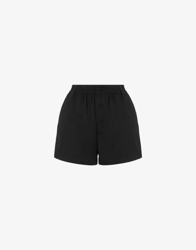 Shorts in popeline di cotone con stampa a pois