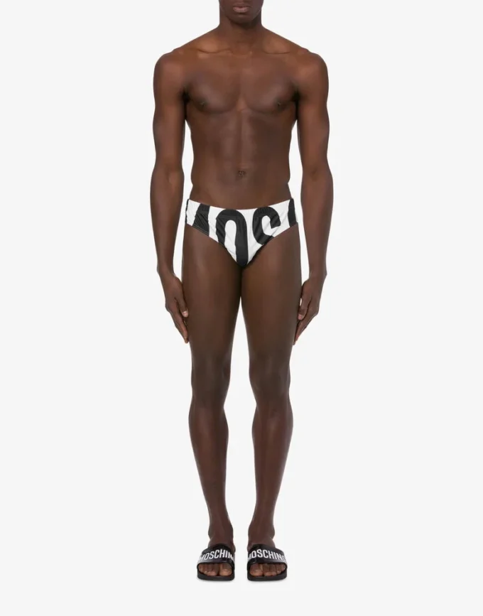 Slip da spiaggia con logo maxi