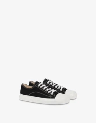 Sneakers con bordo in tela