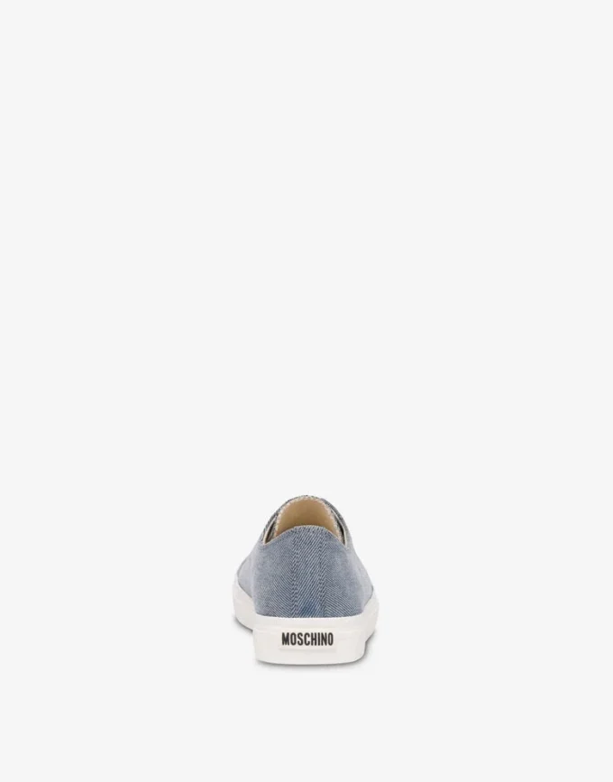 Sneakers in denim floccato