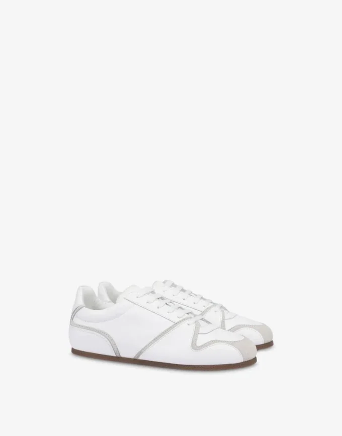 Sneakers in pelle di vitello e pelle scamosciata