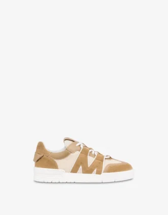 Sneakers in pelle di vitello e pelle scamosciata