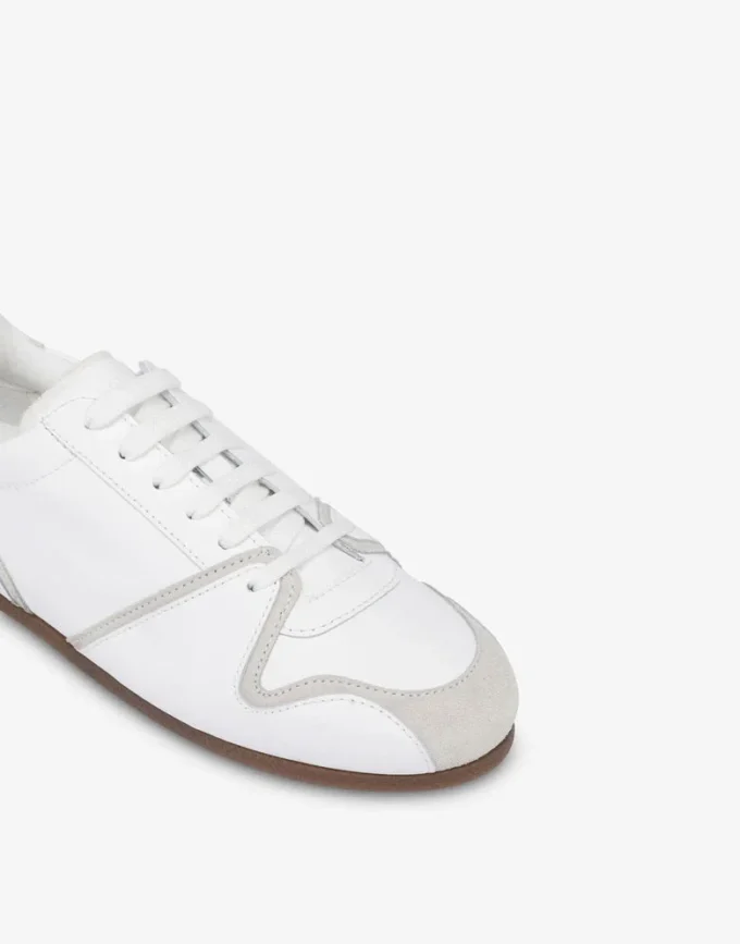 Sneakers in pelle di vitello e pelle scamosciata