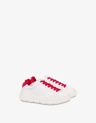 Sneakers in pelle nappa e pelle di agnello