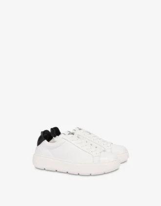 Sneakers in pelle nappa e pelle di agnello