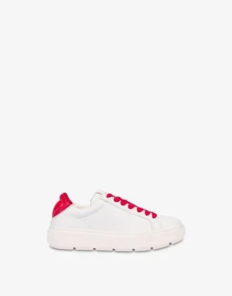 Sneakers in pelle nappa e pelle di agnello