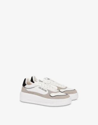 Sneakers in pelle scamosciata e pelle di vitello