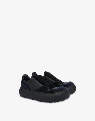 Sneakers in pelle scamosciata e pelle di vitello