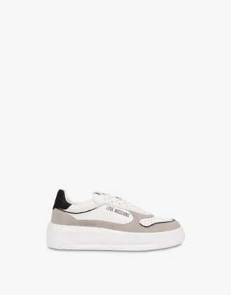 Sneakers in pelle scamosciata e pelle di vitello