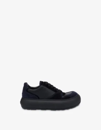 Sneakers in pelle scamosciata e pelle di vitello