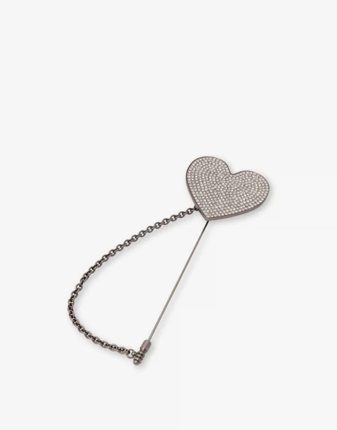 Spilla in metallo con strass