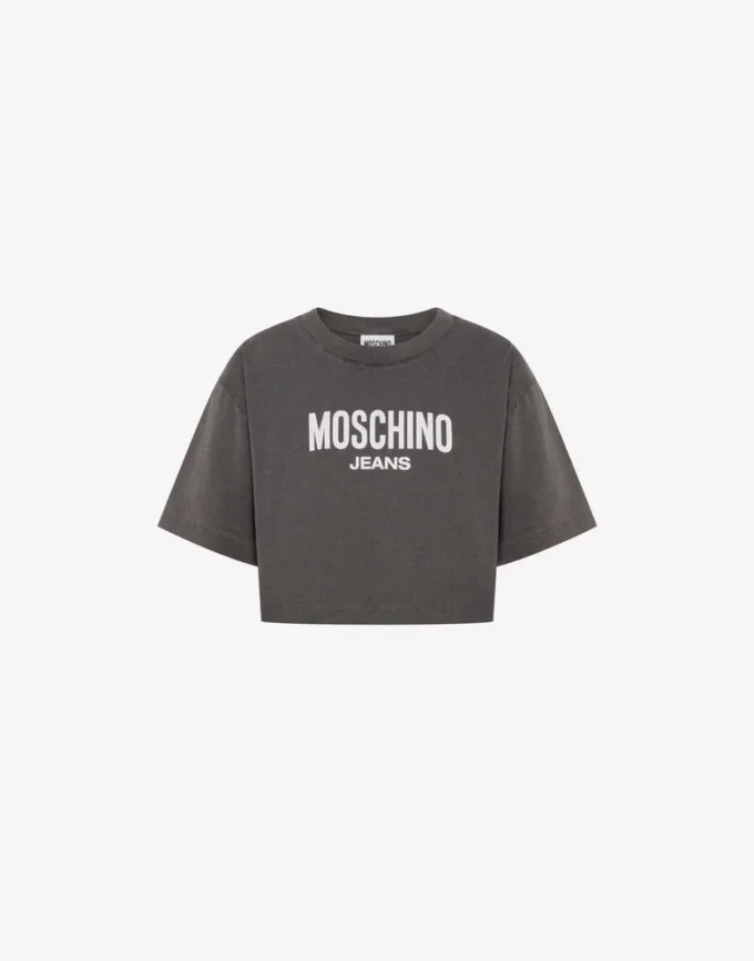 T-shirt corta in jersey di cotone stampato