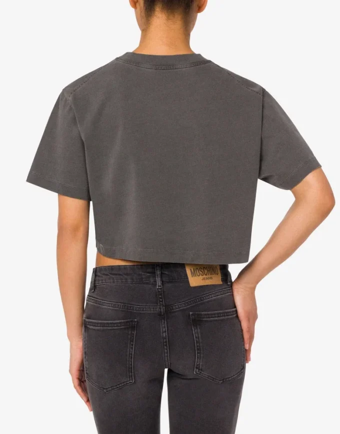 T-shirt corta in jersey di cotone stampato