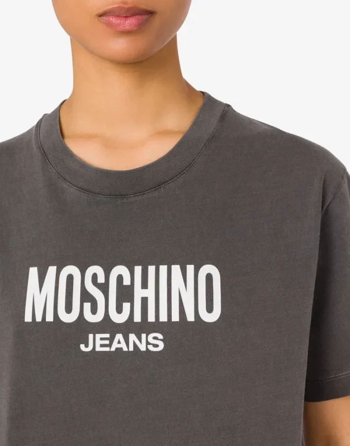 T-shirt corta in jersey di cotone stampato
