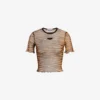 T-shirt corta in tulle stampato
