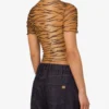 T-shirt corta in tulle stampato