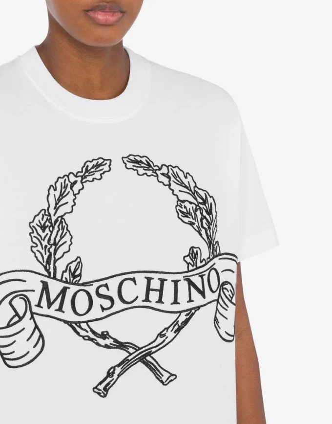 T-shirt in jersey biologico con logo Laurel Crown