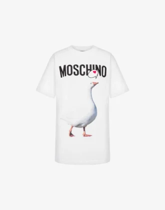 T-shirt in jersey biologico con stampa Goose