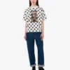 T-shirt in jersey di cotone biologico con stampa Moschino Teddy Bear