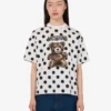 T-shirt in jersey di cotone biologico con stampa Moschino Teddy Bear