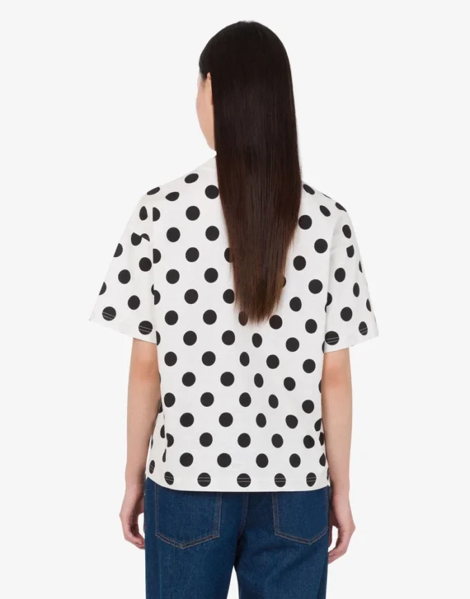 T-shirt in jersey di cotone biologico con stampa Moschino Teddy Bear