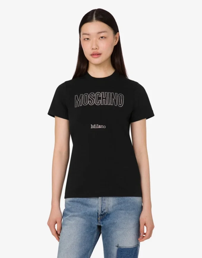 T-shirt in jersey di cotone biologico decorata
